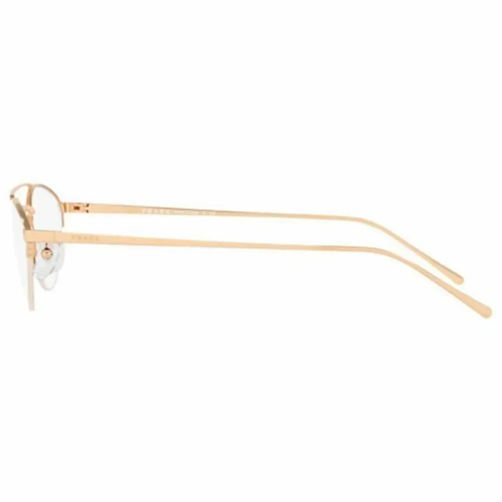 Prada Oval Eyeglasses Pink Gold W/Demo Lens